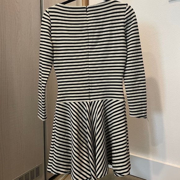 Zara Black and White Striped Flared Dress - Medium - Picture 4 of 4